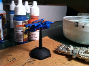 Side view, with nacelles painted.